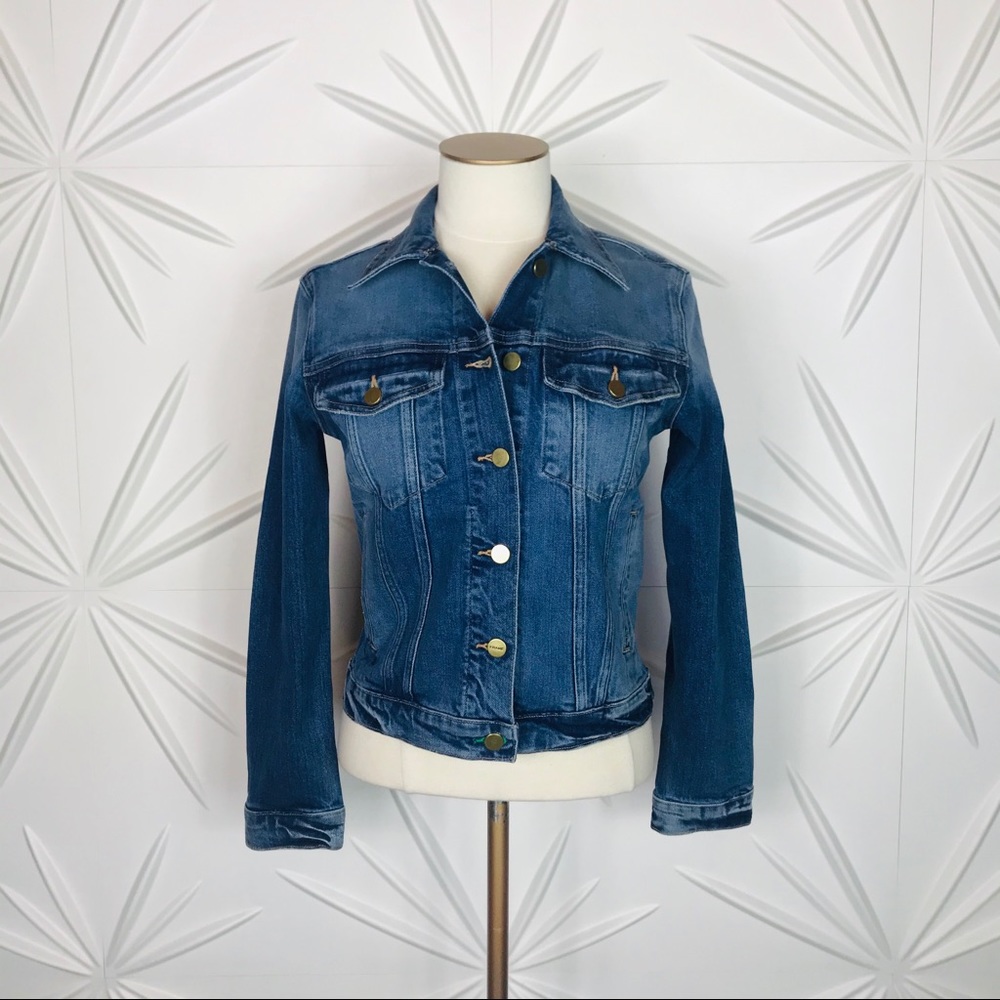 Frame Champagne Cowgirl Denim Trucker Jacket ONE OF A KIND ✨ - Picture 7 of 13